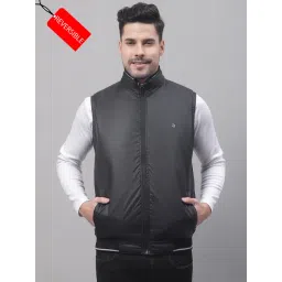 Cantabil Grey Regular Fit High Neck Reversible Jacket-picture-20