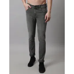 Cantabil Grey Regular Fit Lightly Washed Jeans-picture-29