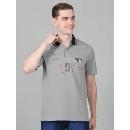 Cantabil Grey Regular Fit Printed Polo T-Shirt-picture-20