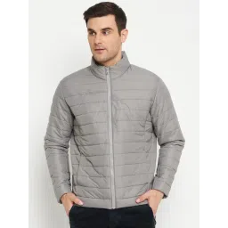 Cantabil Grey Regular Fit Quilted Jacket-picture-33