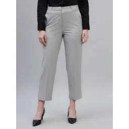 Cantabil Grey Regular Fit Solid Formal Trousers-picture-12