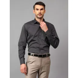 Cantabil Grey Regular Fit Texture Shirt-image-45