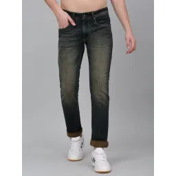 Cantabil Khaki Denim Regular Fit Solid Jeans-picture-11