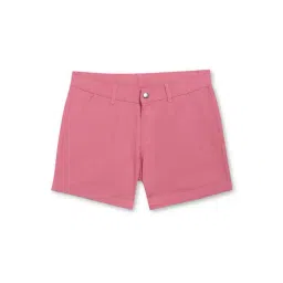 Cantabil Kids Pink Cotton Regular Fit Shorts-picture-40