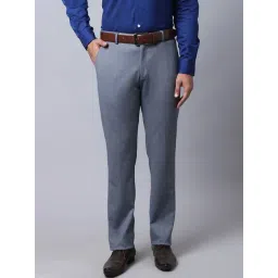 Cantabil Light Grey Cotton Regular Fit Trousers-picture-24