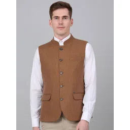Cantabil Mandarin Collar Single-Breasted Slim Fit Nehru Jacket-picture-39