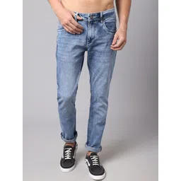Cantabil Men Blue Regular Fit Light Fade Stretchable Jeans-picture-12