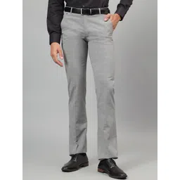 Cantabil Men Checked Regular Fit Cotton Trousers-picture-24