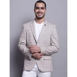 Cantabil Men Checked Single Breasted Blazer-picture-31