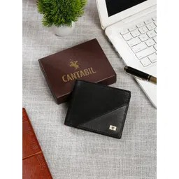 Cantabil Men Colourblocked Leather Two Fold Wallet-picture-12