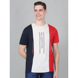 Cantabil Men Colourblocked Round Neck Cotton T-shirt-picture-23