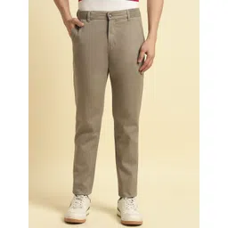 Cantabil Men Comfort Mid Rise Regular Fit Cotton Regular Trousers-picture-40