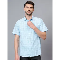 Cantabil Men Comfort Opaque Checked Casual Shirt-picture-11