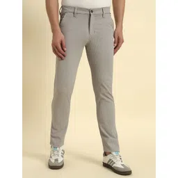 Cantabil Men Comfort Self Design Mid-Rise Cotton Regular Trousers-picture-40