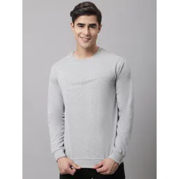 Cantabil Men Grey Melange Fleece Sweatshirt-picture-18