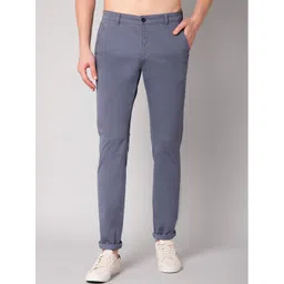 Cantabil Men Grey Solid Regular Fit Cotton Chinos Trousers-picture-36