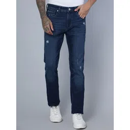 Cantabil Men Mid-Rise Light Fade Mildly Distressed Stretchable Jeans-picture-15