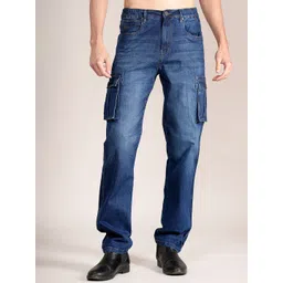Cantabil Men Mid-Rise Regular Fit Stretchable Cargo Styles Jeans-image-2