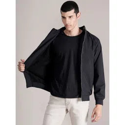 Cantabil Men Mock Collar Solid Casual Bomber Jacket-picture-42