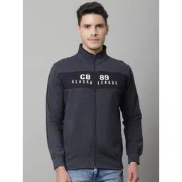 Cantabil Men Navy Blue Printed Fleece Sweatshirt-picture-37