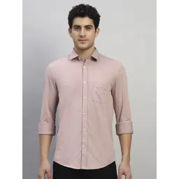 Cantabil Men Original Fit Solid Spread Collar Casual Shirt-picture-15