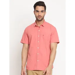 Cantabil Men Original Slim Fit Spread Collar Solid Cotton Casual Shirt-picture-30