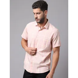Cantabil Men Pink Checked Casual Shirt-picture-10