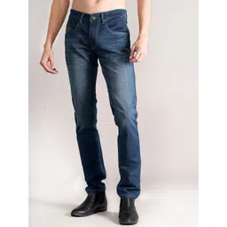 Cantabil Men Regular Fit Mid-Rise Light Fade Stretchable Jeans-image-27