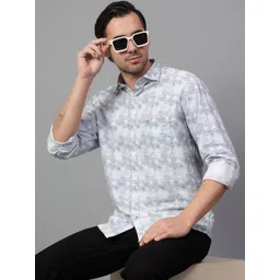 Cantabil Men Slim Fit Opaque Printed Casual Shirt-picture-13