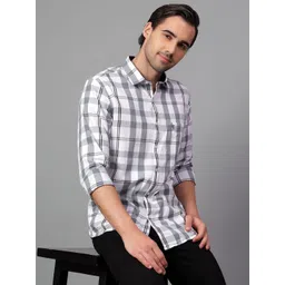 Cantabil Men Slim Fit Tartan Checks Opaque Checked Casual Shirt-picture-17