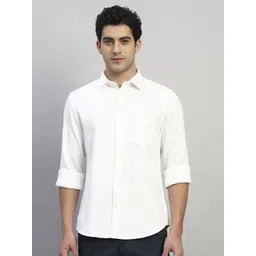 Cantabil Men Solid Casual Spread Collar Long Sleeves Regular Fit Shirt-picture-18