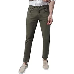 cantabil Men Solid Non Pleated Regular Fit Mid Rise Casual Trousers for Men | Casual Pants for Men | Casual Wear Regular Fit Trousers for Men (P_MTRC00151)-picture-12