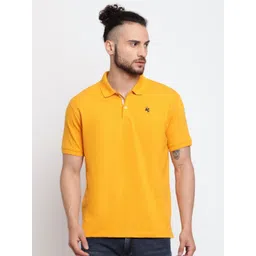 Cantabil Men Solid Polo Collar Cotton T-shirt-picture-15