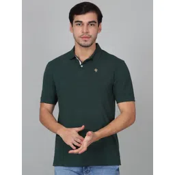 Cantabil Men Solid Polo Collar Cotton T-shirt-picture-32