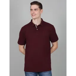Cantabil Men Solid Polo Collar Cotton T-shirt-picture-31
