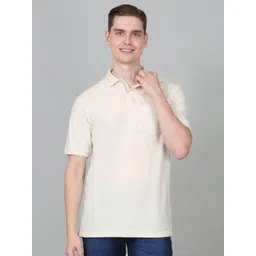 Cantabil Men Solid Polo Collar Cotton T-shirt-picture-24