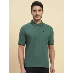 Cantabil Men Solid Polo Collar Cotton T-shirt-picture-23
