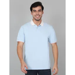 Cantabil Men Solid Polo Collar Cotton T-shirt image 1