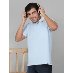 Cantabil Men Solid Polo Collar Cotton T-shirt image 4