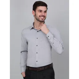 Cantabil Men Spread Collar Micro Ditsy Printed Cotton Formal Shirt-image-31