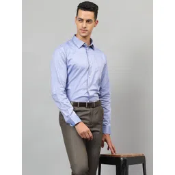 Cantabil Men Spread Collar Solid Cotton Formal Shirt-picture-16