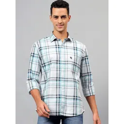 Cantabil Men Spread Collar Tartan Checked Cotton Casual Shirt-picture-23