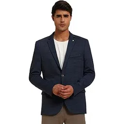 cantabil Men's Blue Colour Checkered Winter Wear Slim Fit Blazer (MBZC00013_Blue_38)-picture-17