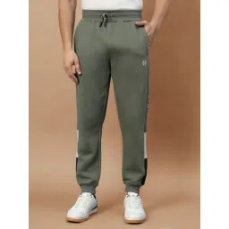 Cantabil Men's Olive Green Color Block Trackpants-picture-13