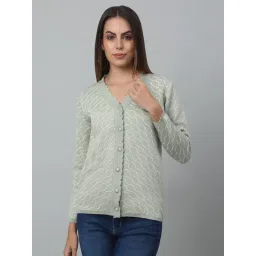 Cantabil Mint Green & White Self Design Cardigan-picture-31
