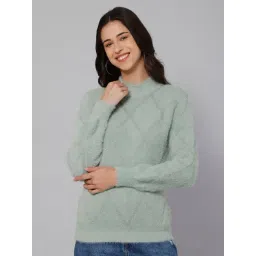 Cantabil Mint Wool Checks Sweater-picture-28