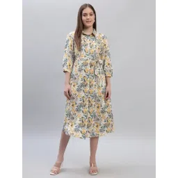 Cantabil Multi Color Regular Fit Printed Midi Dress-picture-10