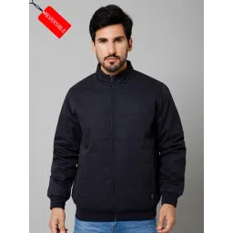 Cantabil Navy & Brown Regular Fit High Neck Reversible Jacket-picture-12