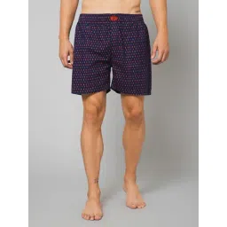 Cantabil Navy Blue Cotton Regular Fit Printed Boxers-picture-17
