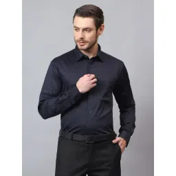 Cantabil Navy Blue Cotton Regular Fit Shirt-picture-29